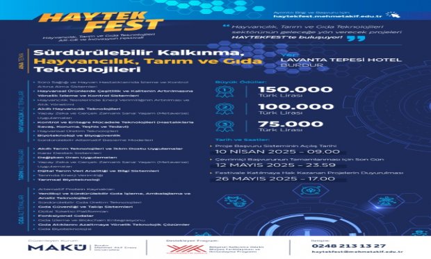 Sürdürülebilir Kalkınma, Hayvancılık, Tarım ve Gıda Teknolojileri" ana temasıyla Proje Yarışması Hakkında